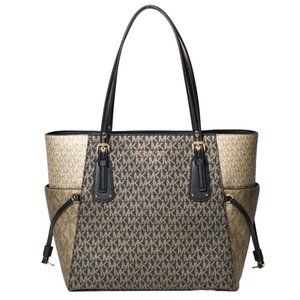 Michael Kors EW Voyager Tote in Black and Metallic Gold - NWT